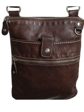 Roots Vintage Brown Leather Venetian Village Crossbody Bag - Canada Made